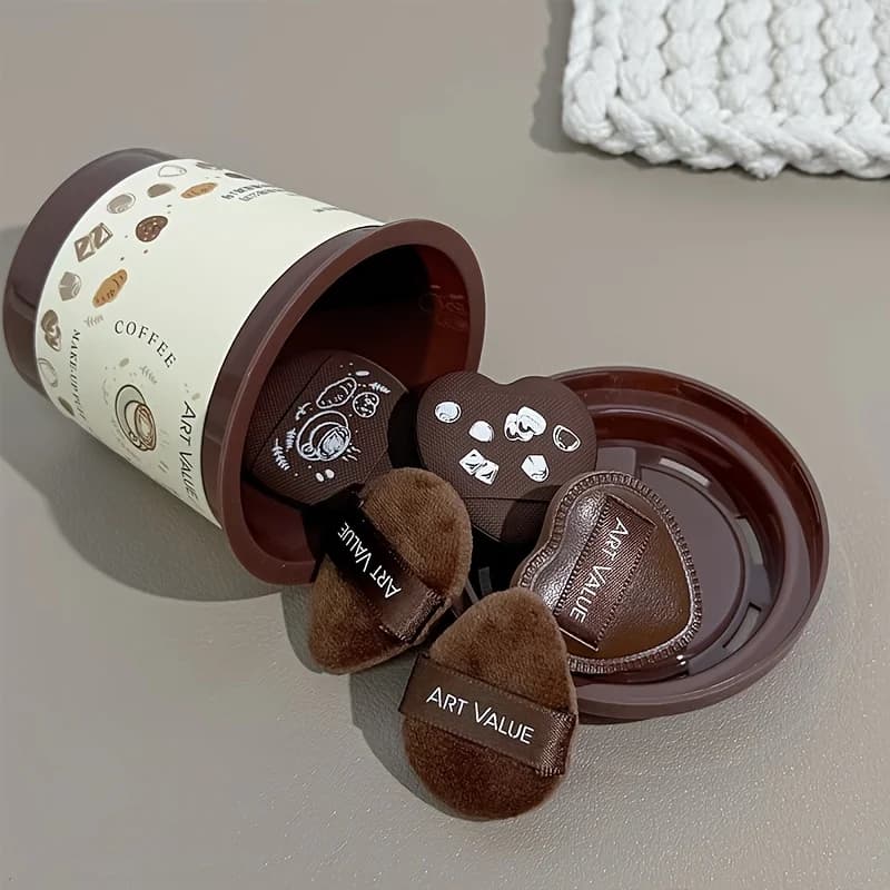 Make-up sponges coffee cup hypoallergenic beauty blenders in heart shape Mini portable travel sponge for make-up foundation
