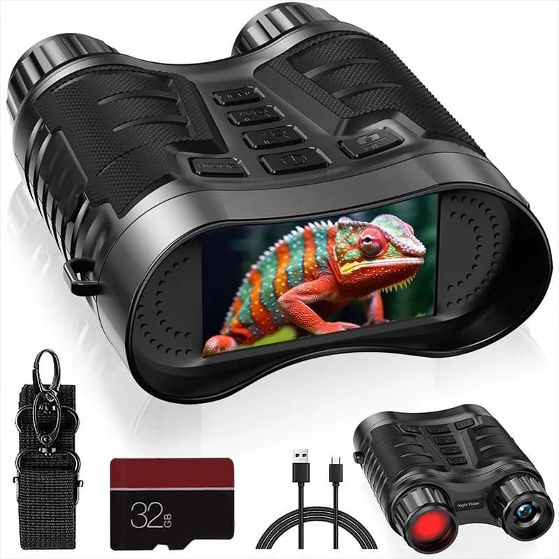 Maxgeek NV2181 Dispositivo per visione notturna binoculare con zoom digitale 8X 4K 1080P IP54 impermeabile con schermo TFT HD da 3,2 pollici