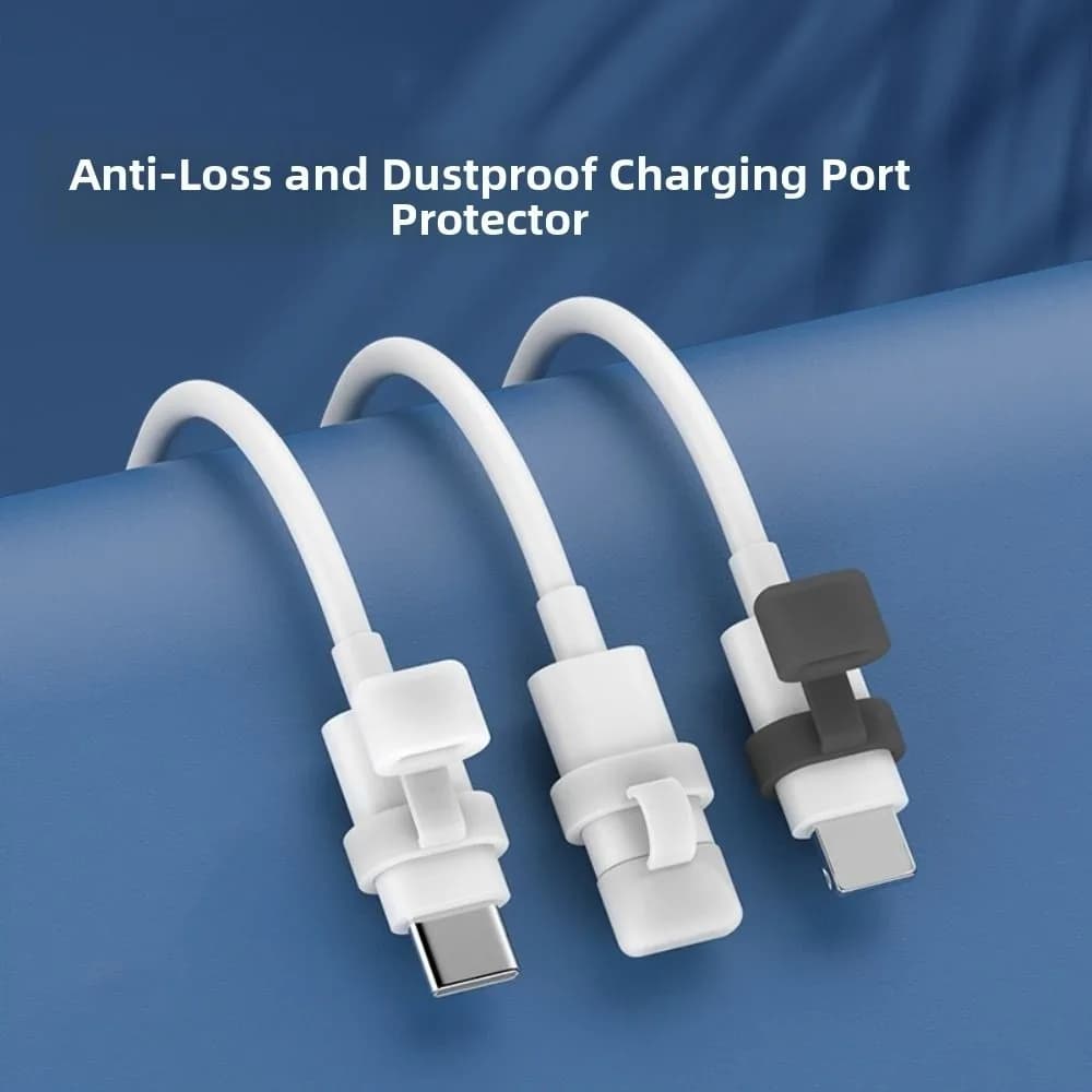 10Pcs New Silicone Type-C Cable Dust Plug Cover Dustproof Anti-Lost Data Line Protector Cap Durable Charging Port Dust Plug