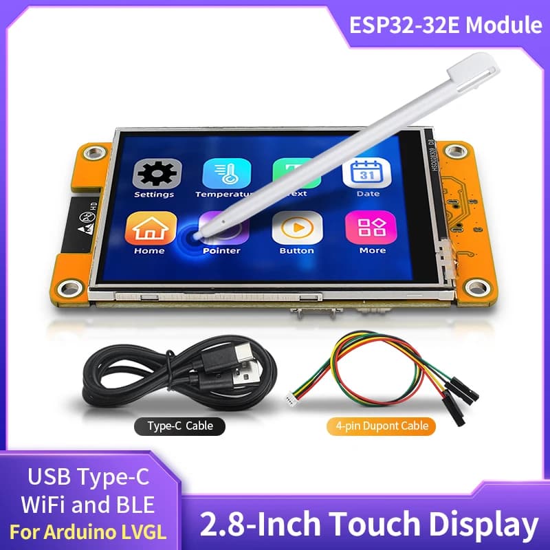 2.8 Inch Touch Screen Development Board 240*320 TFT LCD Display Type-C Port E32R28T-1 ST7789 Driver for Arduino LVGL WiFi BT