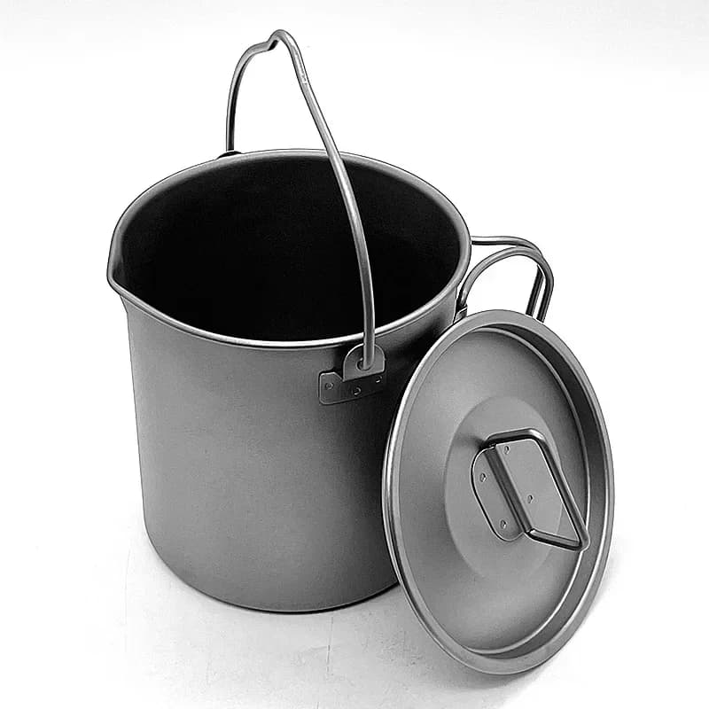 Outdoor camping pot, gas stove, pure titanium cutlery, picnic and hiking kitchen set