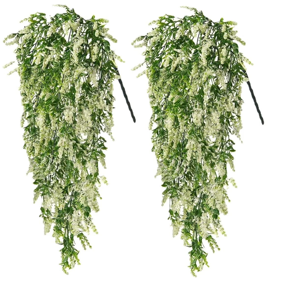2 pezzi di fiori artificiali per bambini, fiori per respiro, edera finta, piante sospese, fiori per la decorazione del vaso della finestra della casa, giardino di nozze