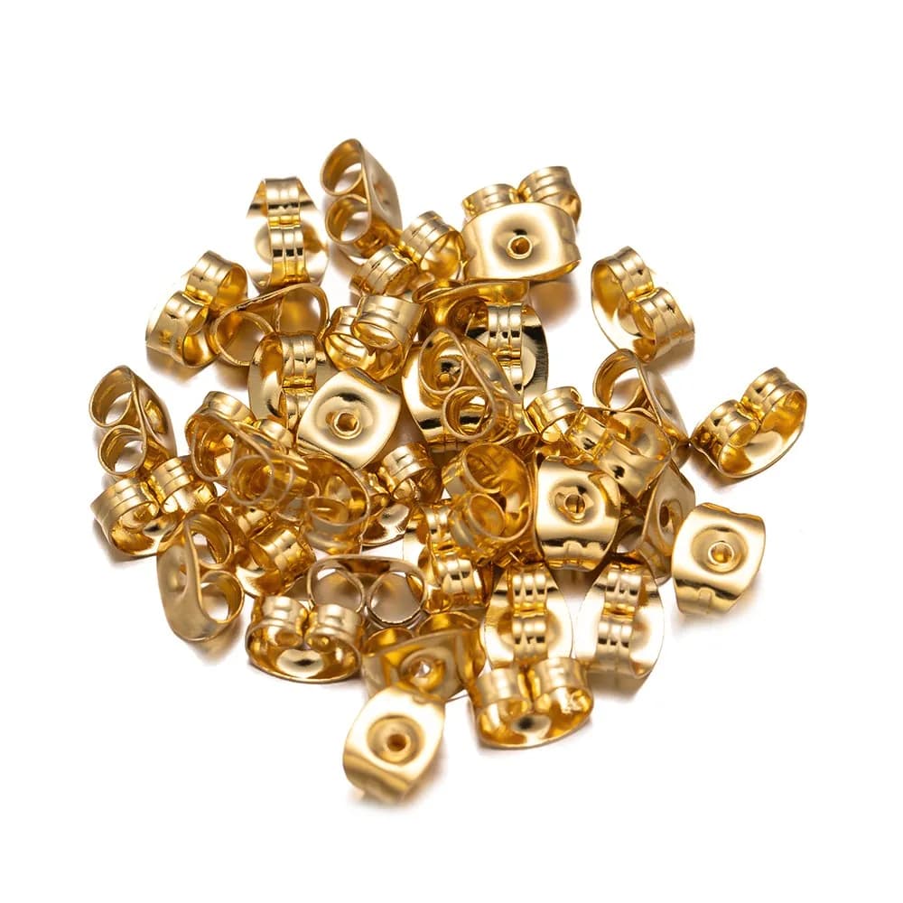 100 Pieces/Lotto Stainless Steel Earring Clips for Creation of Fa-da-Te Jewelry, Accessories for Crafts and Replacement