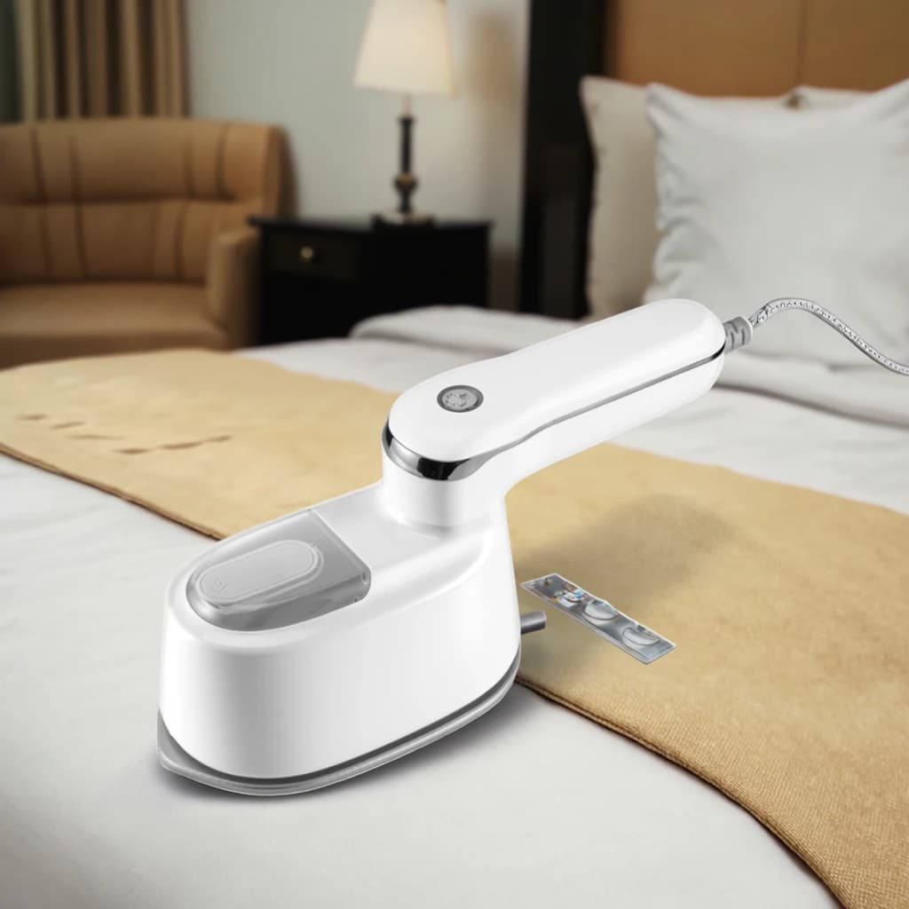 Piroscafo portatile per indumenti da viaggio: ferro da stiro elettrico a doppio vapore (design compatto, riscaldamento rapido da 1000 W, spegnimento automatico, per vestiti)