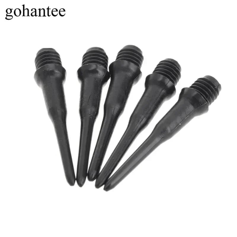 gohantee 50 PZ/LOTTO Punte per freccette in plastica di sicurezza morbida corta Punti neri tozzi Aste Voli Freccette Accessori Sport all'aria aperta