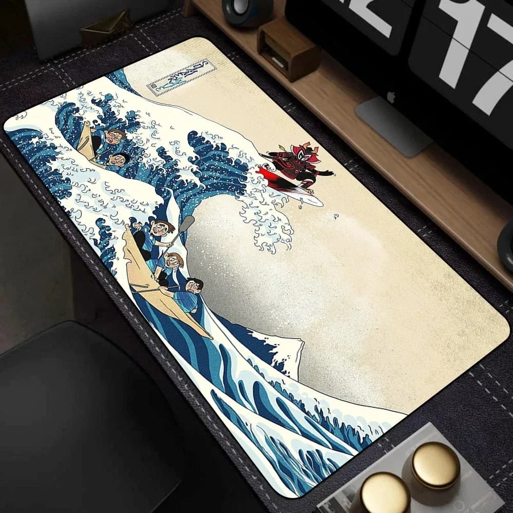 VIKAMA The Great Wave Off Kanagawa Gaming Mouse Pad Anti Slip Waterproof Desk Mat for Office Home Decoration