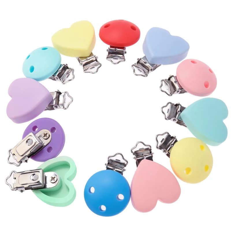 TYRY.HU 3 pz Rotondo Ciuccio Pinze Accessori FAI DA TE Bambino Manichino Catena Porta Capezzoli Succhietto Allattamento Dentizione Giocattolo Clip In Silicone