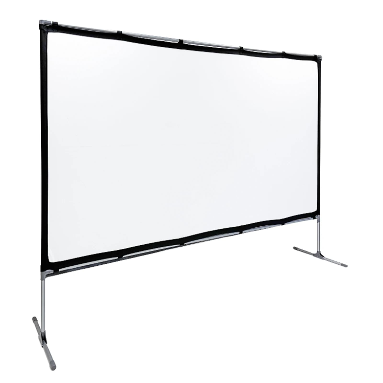 VEVSHAO Senza Rughe 160 ° Schermo per proiettore ad angolo di visione con supporto Schermo bifacciale bianco da 100 pollici Home Theater all'aperto