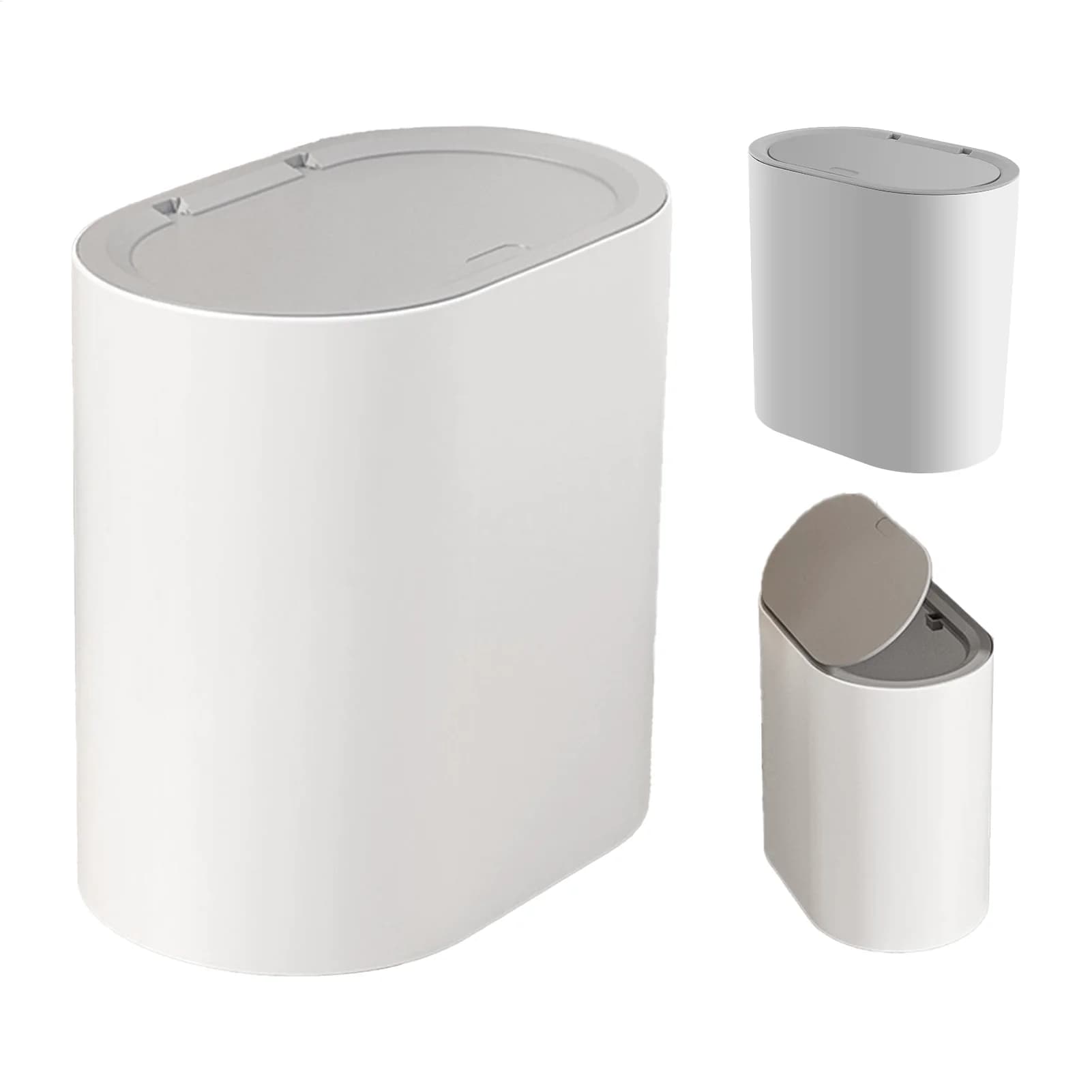 Pattumiera con coperchio, cestino per rifiuti sottile per bagno, cucina, bidone della spazzatura compatto per ufficio e soggiorno