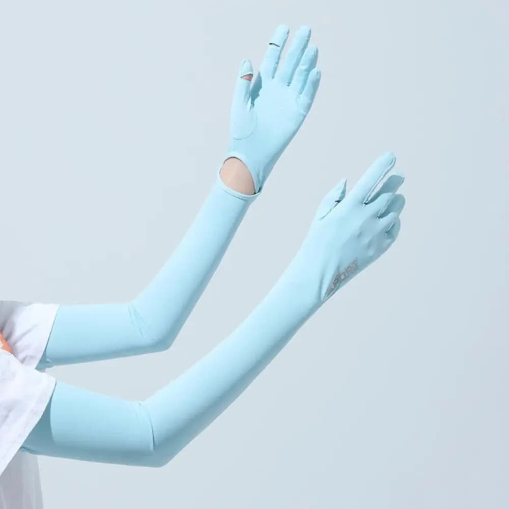 Elastic Long Sleeves for Solar Protection Ice Silk, Anti-UV Single-Color Covers, Summer Cycling Gloves with UV Insulation
