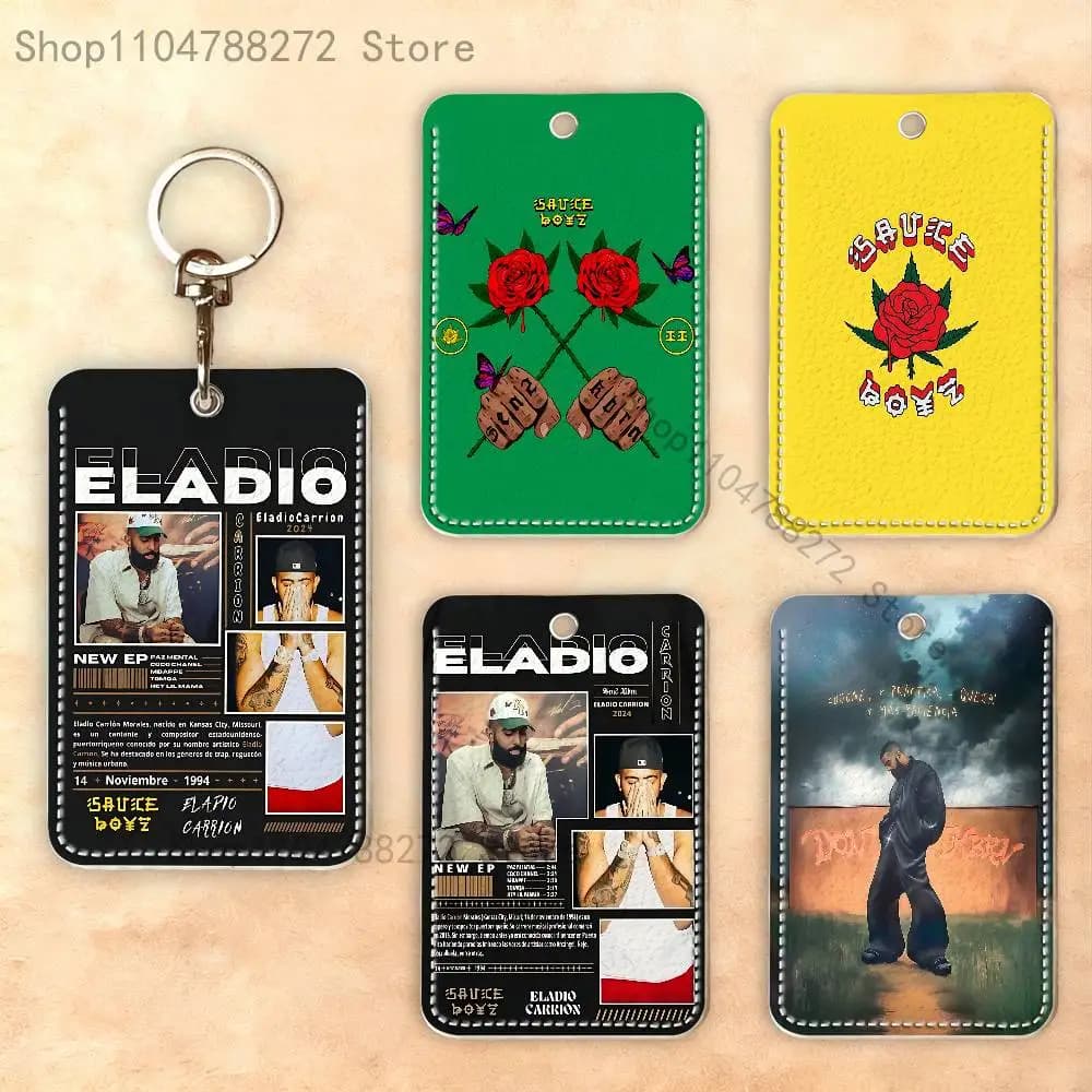 E-Eladio C-Carrion Don KBRN Personalized Access Card Case Leather Card Holder Keyring Case for Transport Cards Gifts