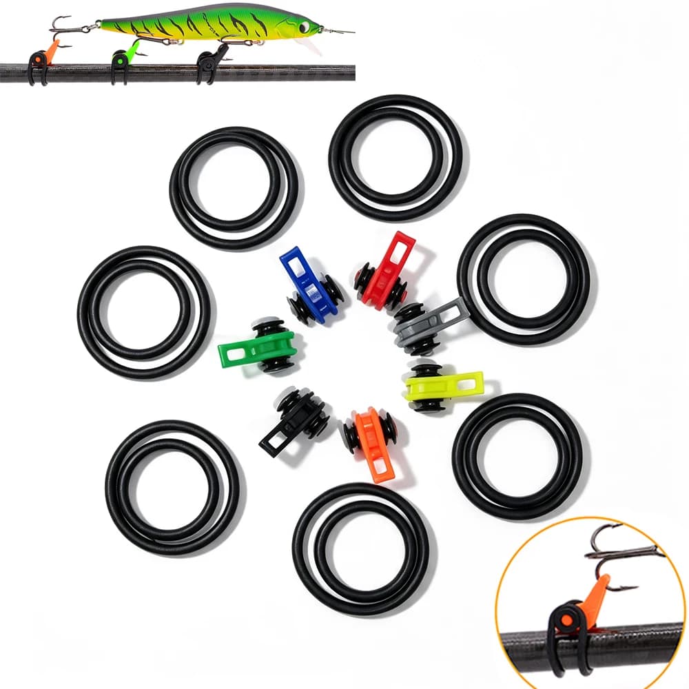 7pcs Fishing Rod Hook Keeper Lure Bait Holder Clip Portable Anti‑Lost Lure Hook Retainer for Spinning Casting Rod Fishing Tackle