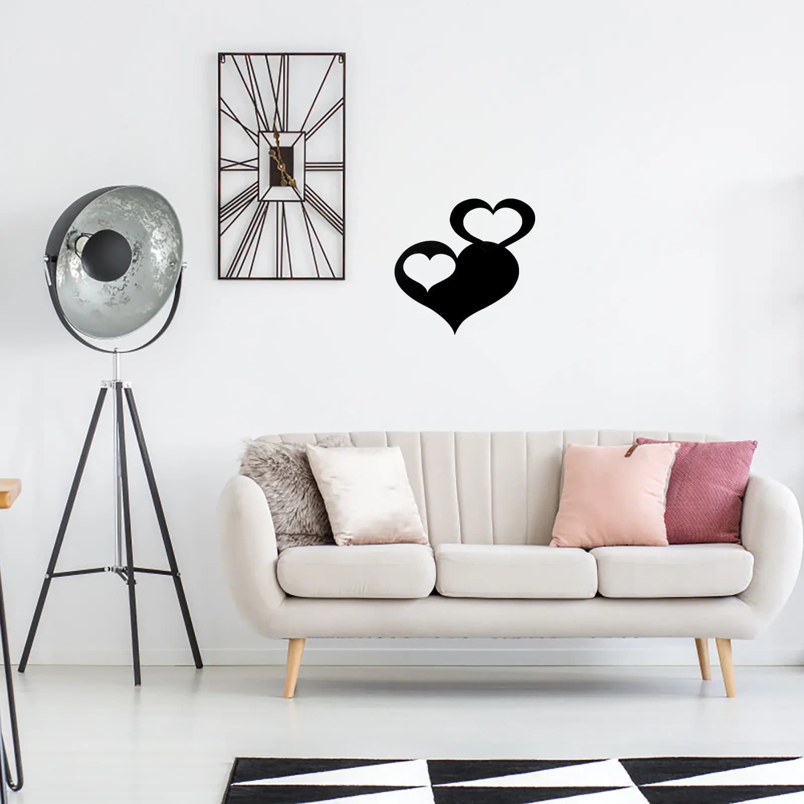 14 Pcs Love Heart Decoration for Bedroom Decorations Bathroom Mirror Wall Sticker Black Decal