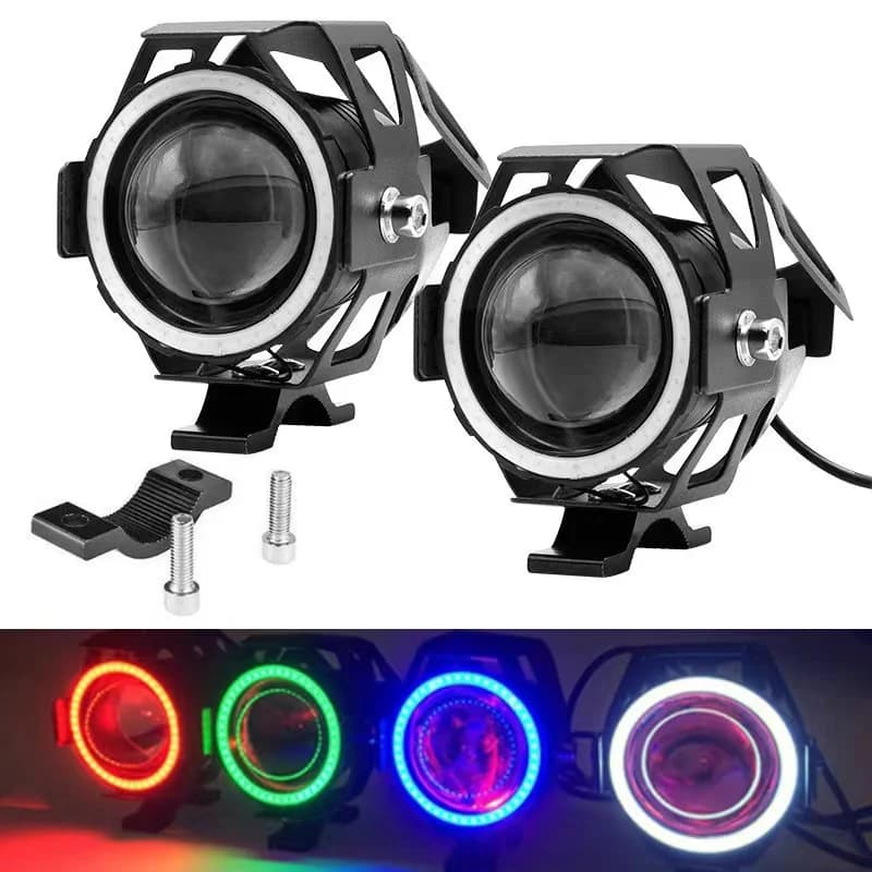 Modifica moto con luci LED super luminose, fari anteriori flash esplosivi esterni, faretti Angel Eye Demon Eye U7