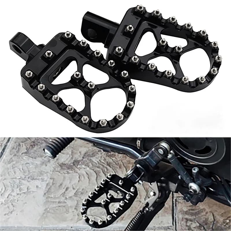 Pedane larghe e grasse CNC per moto 360 ° Pedane rotanti per Harley 883 Fat Bob Softail Sportster Street Bob Motocross universale