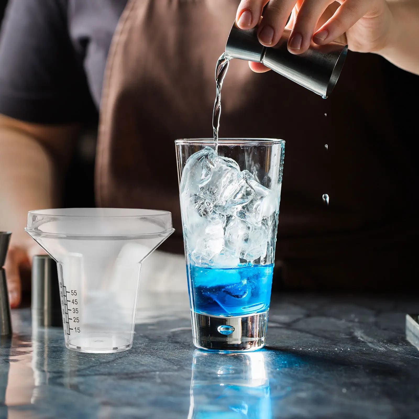 Cocktail Shaker Lid Replacement Clear Plastic Spillproof Cover Leakproof Secure Seal Barware Spare Parts Cap for Jar Tea Bubble