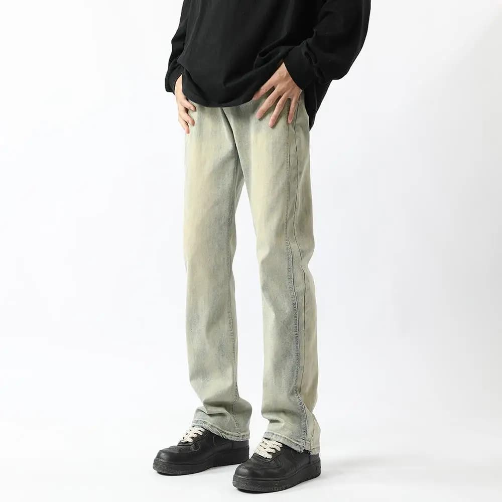 Jeans Gialli Waed a Gamba Dritta, Jeans Casual per Uomo e Donna, Resistenti all'Usura, Comodi, per Primavera e Autunno, Moda Giovanile