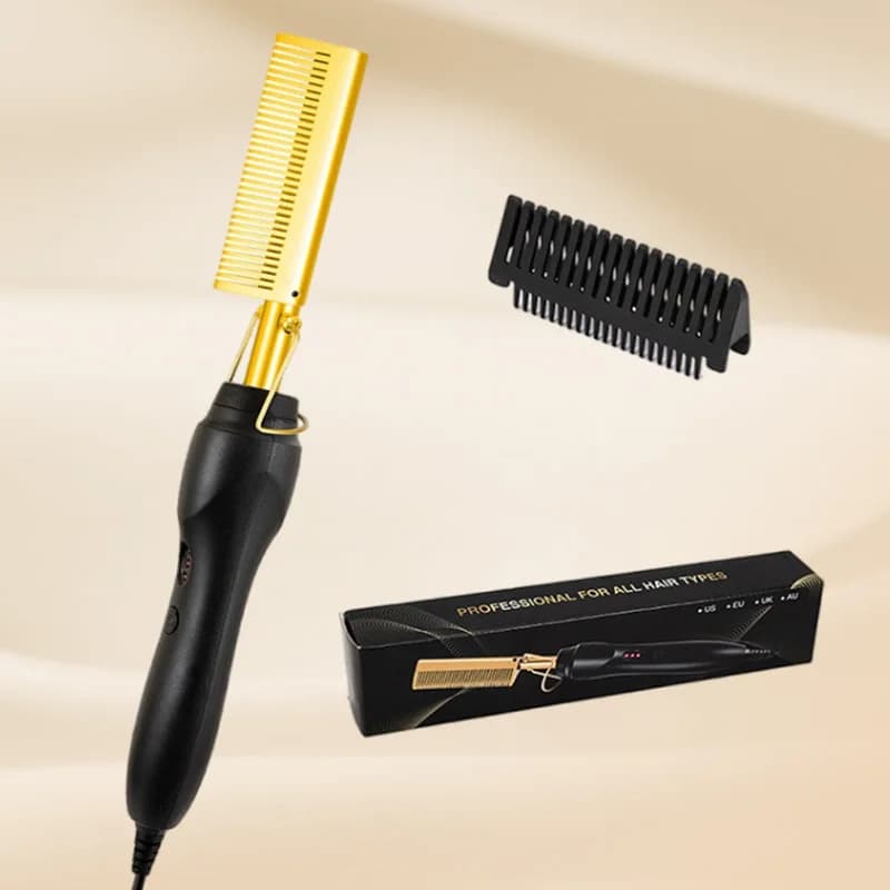Brush to smooth the portable hair Tool to smooth the electric hair with hot comb 2 in 1, stick styling tool to smooth the hair