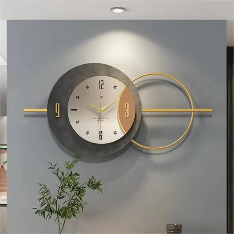 Orologio da parete moderno di grandi dimensioni, silenzioso, senza ticchettio, facile da leggere, in metallo, con pendolo digitale 3D.
