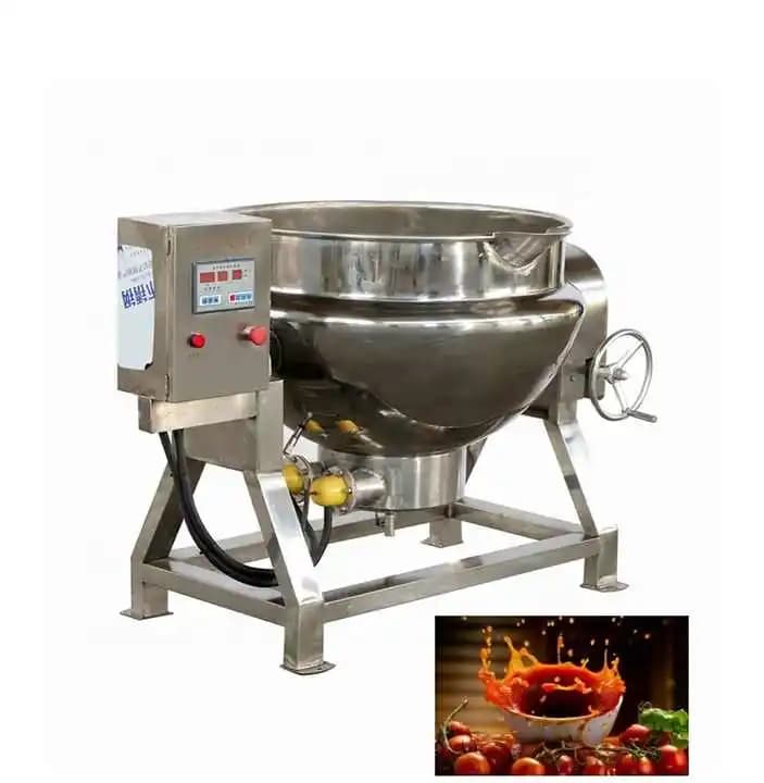 Bollitore Elettrico per Caramello e Marmellata, a Vapore, con Camicia di Riscaldamento, Basculante, Sottovuoto, con Agitatore e Miscelatore