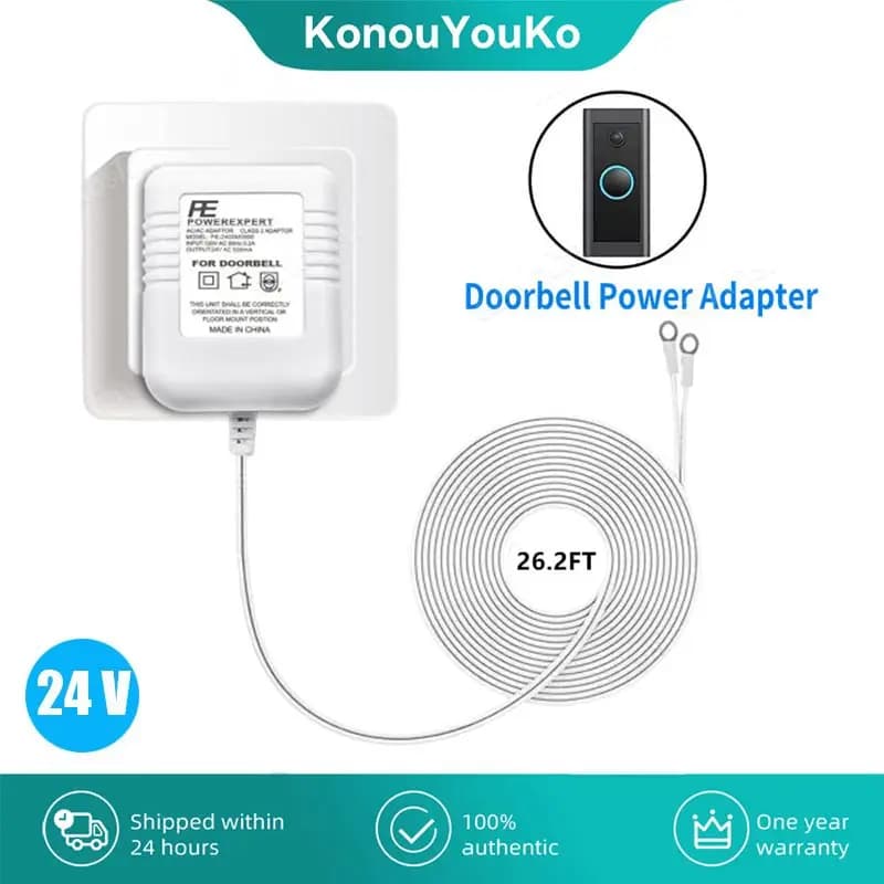 Adattatore di alimentazione universale Spina UE/USA/Regno Unito Caricatore trasformatore CA 24 V per anello Wifi Smart Camera Videocitofono Campanello per porta