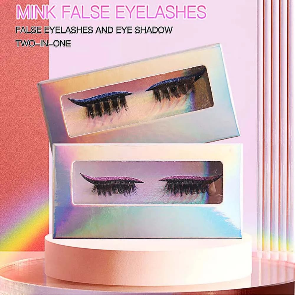 Eye Shadow Eyelashes Color Eye Shadow False Eyelashes Makeup Individual Self-adhesive False Eyelashes DIY Colorful