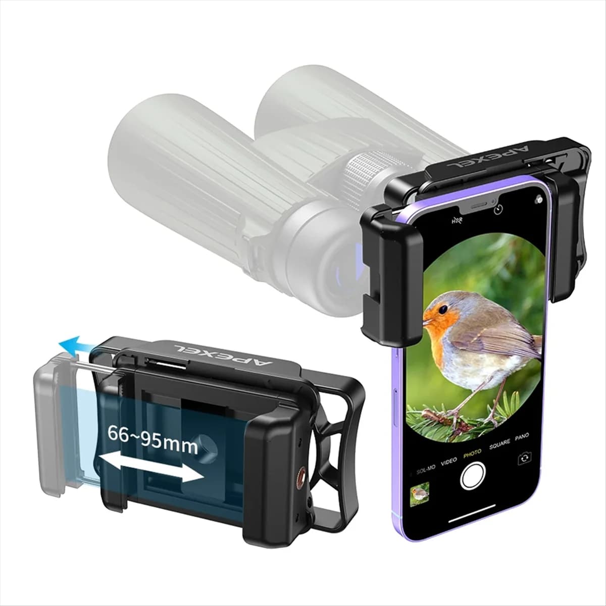 FUFU Adattatore universale per telefono per telescopio per binocolo monoculare Microscopio Diametro oculare Clip per supporto per telefono