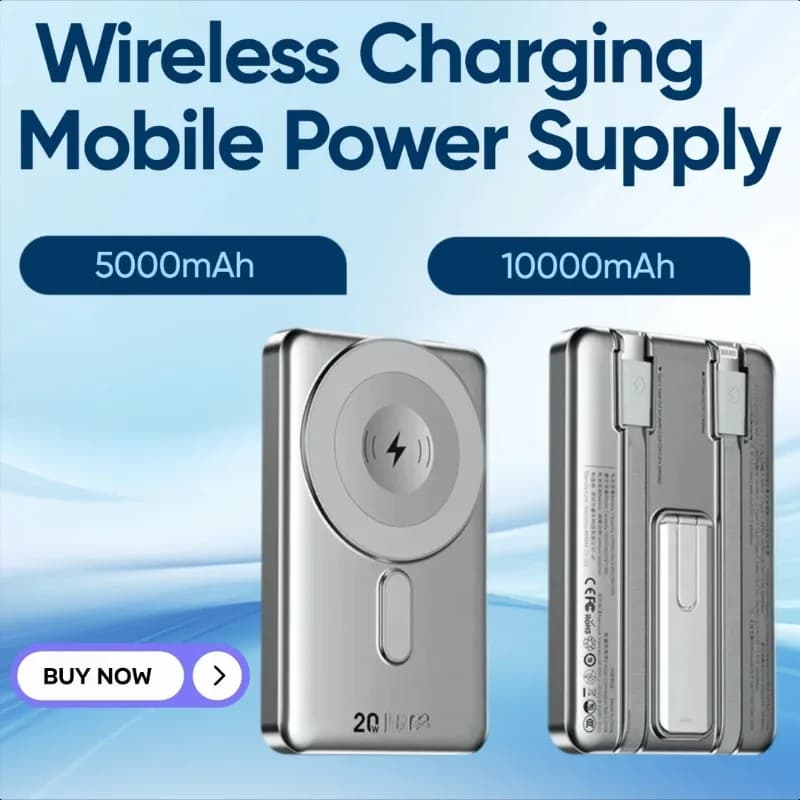 New model of fast charging foldable bracket for magnetic power bank portable wireless charging mobile power supply
