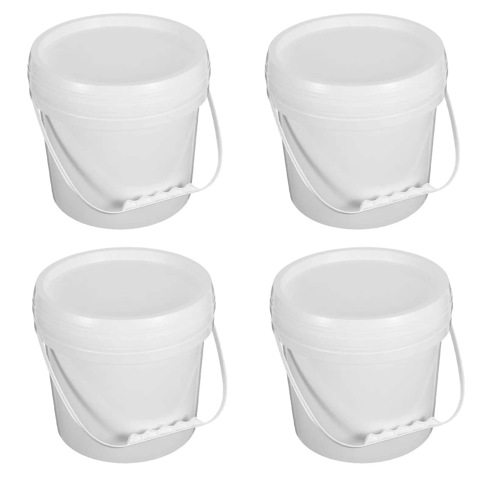 White Large Capacity Food Bucket Airtight Seal with Handle Portable Container for Milk Jam Ice Cream Storage Storage Bucket