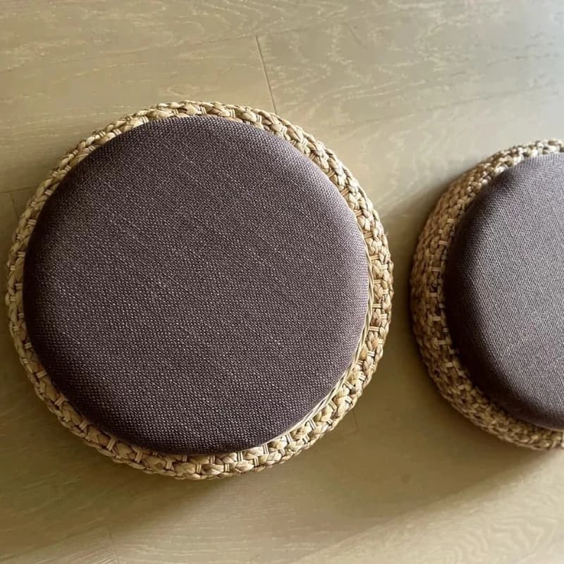 Rattan Floor Cushion for Meditation Thick Tatami Mat for Kneeling Yoga Woven Zen Pad for Tea Room Straw Pillow Home Circle Seat