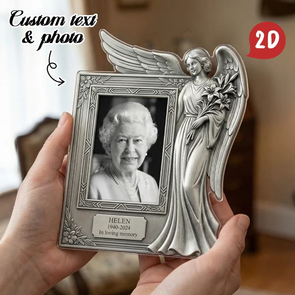 Custom Angel Shaped Memorial Photo Frame,Memorial Service,Family Memory,Memorial Ceremony,Daily Display,Memorial Day