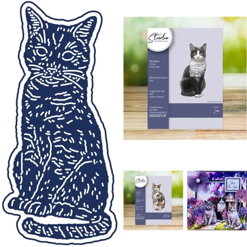 Fustelle per il taglio del metallo con gattino seduto sul terreno, design serio, Nuovo Arrivo 2026, Stampi fai da te per Scrapbooking e lavorazione della carta