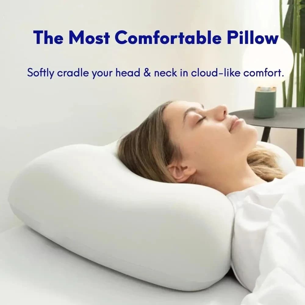 Cuscino per il sonno profondo, design brevettato per contorni ergonomici per traversine laterali e posteriori, forma cervicale ortopedica, cura delicatamente la testa