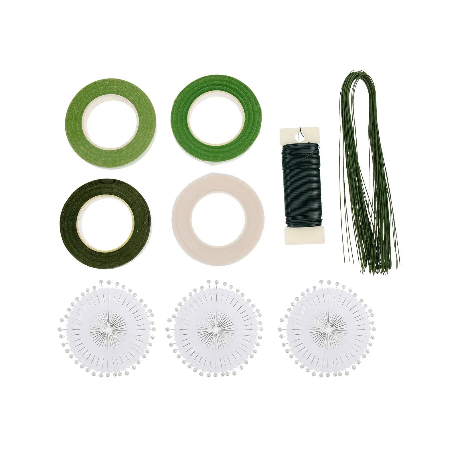 1Set Florist Tool Kit Includes Floral Tape Wire Stem Wraps for DIY Flower Arranging Gift Wrapping Scrapbook Holiday Decor