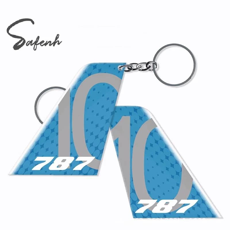 1 Piece Both Sides Print Acrylic Airline Pattern Vertical Tail Car Tag Key Accessories Aviation Keychain Backpack Pendant