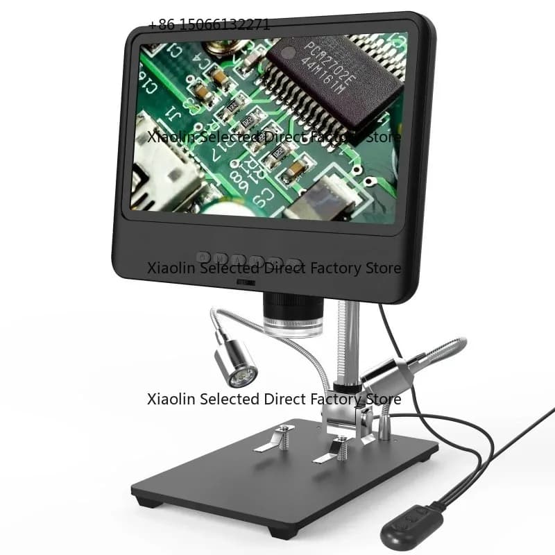Microscopio Digitale AD208S con Schermo LCD da 8,5 Pollici, Ingrandimento 5X-1200X, Risoluzione 1280 * 800, Regolabile 1080P, Strumento per Saldatura con Due Luci di Riempimento