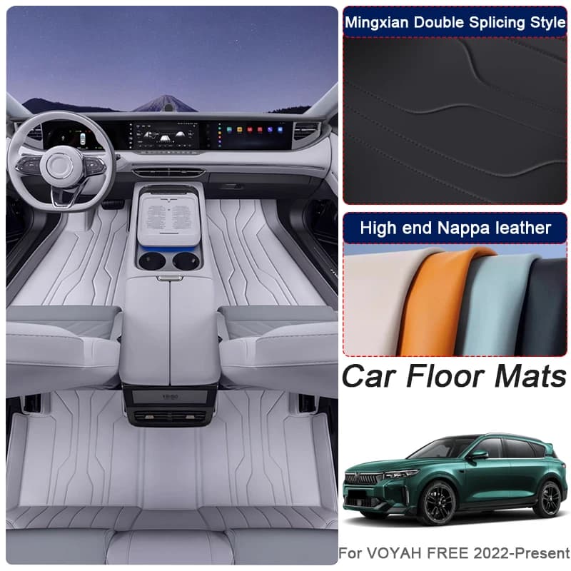 Tappetino protettivo per auto antiscivolo in pelle nappa personalizzato per VOYAH FREE 2022-2026 Accessorio interno per pavimento impermeabile di lusso automatico