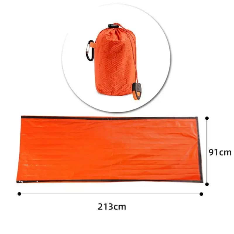 】rrkxa Emergency sleeping bag for outdoors Waterproof windproof survival blankets Aluminum thermal sleeping bag for camping excursions
