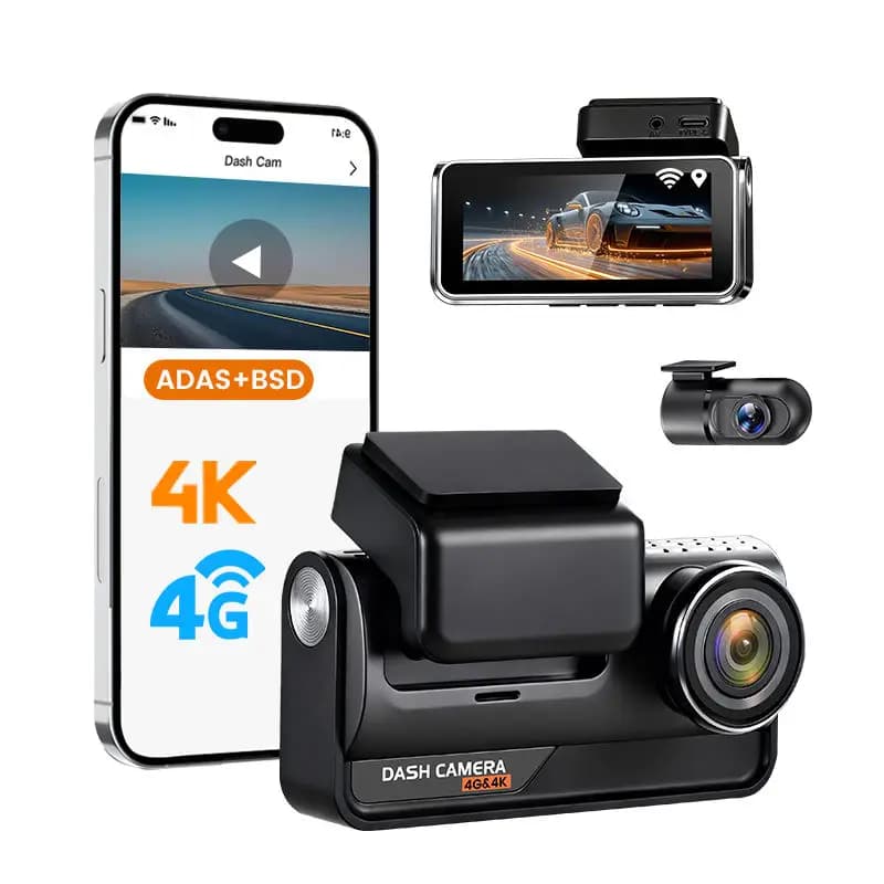 Brand new Dash Cam 4G LTE with SIM, Double Lenten 4K+1K, Camera Rear, WIFI, Auto Recorder, GPS Tracking, Streaming Live, Remote Monitoring via APP