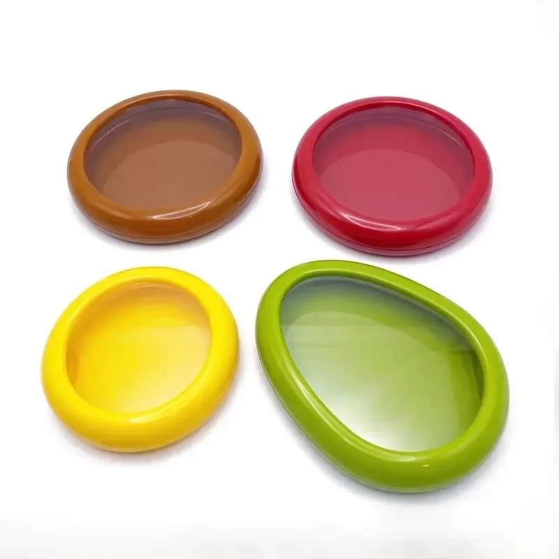 1 pz/4 pz Cialde riutilizzabili per la conservazione della freschezza alimentare con coperchi in TPU estensibili - Contenitori per alimenti per frutta e verdura - W