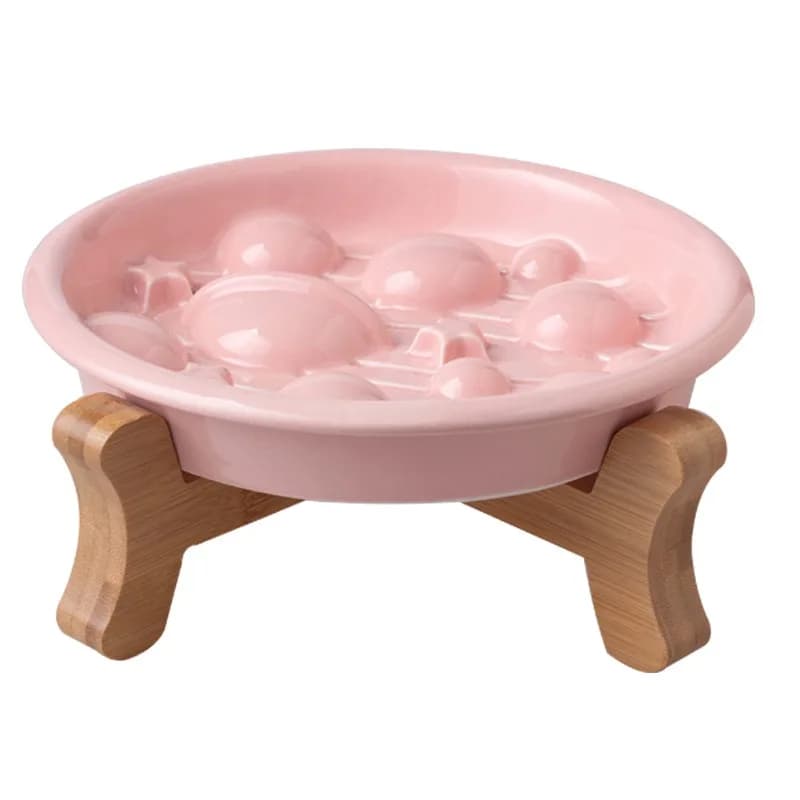 Slow Eating Bowl Pet Ceramic Slow Eating Bowl Plate Protect Cervical Vertebrae Cat Bowl Prevent Aspiration Slow Eating Cat Food