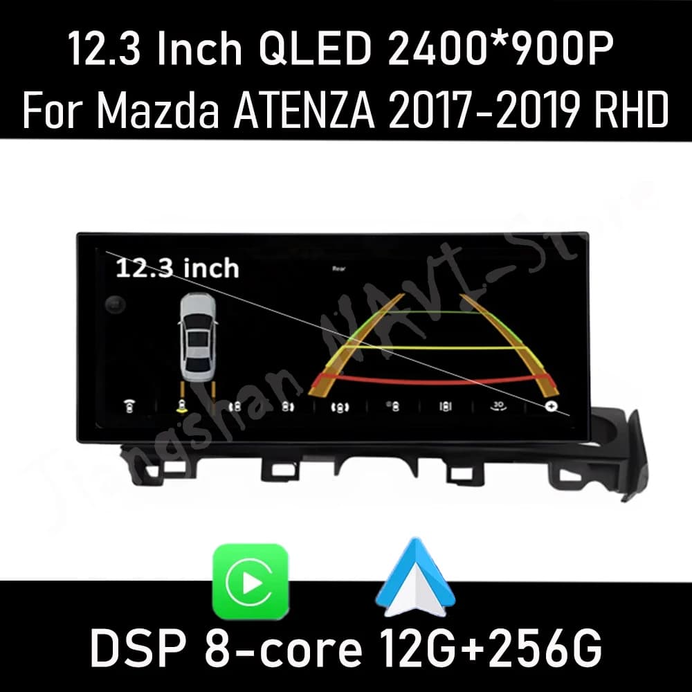 Android 16 For Mazda ATENZA 2017-2019 RHD 12.3 inch Car GPS Navi Android OS 4G Bluetooth WiFi Touch Screen Auto Tools