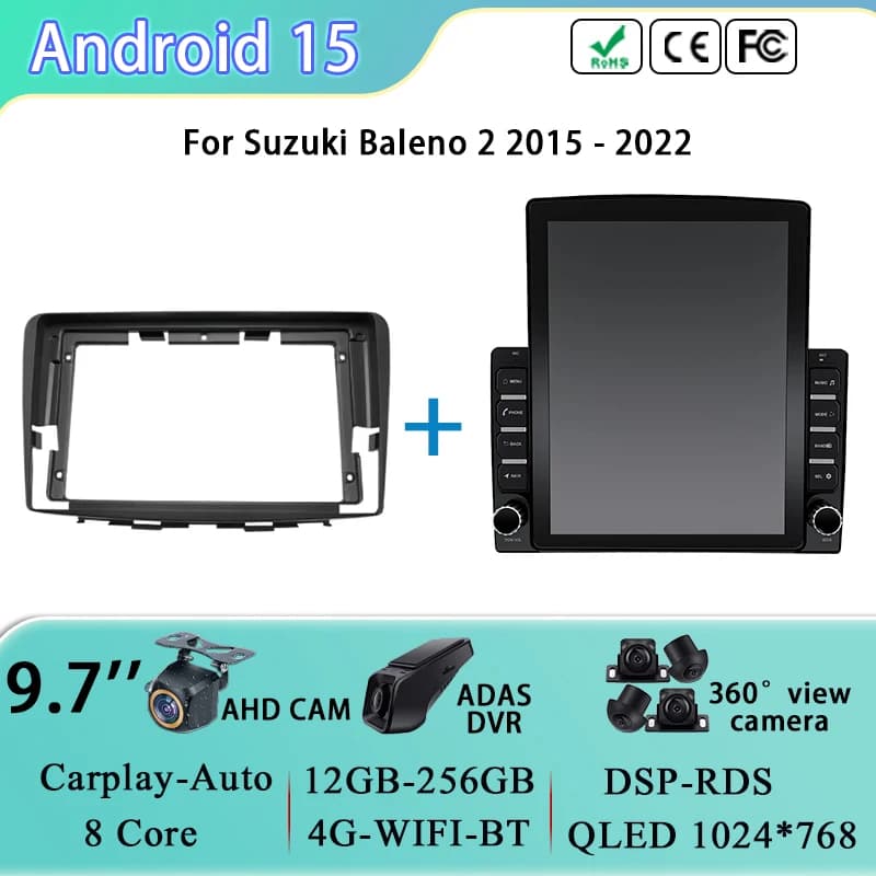 Car Radio Multimedia Video Player For Suzuki Baleno 2 2015 - 2022 GPS Stereo Navigation Android Auto Head Unit DSP No 2din DVD