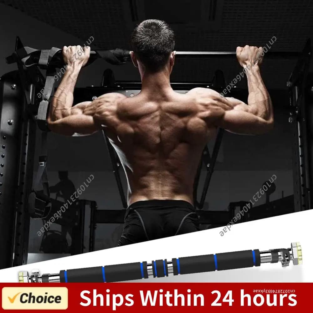Door traction bar, suitable for 25.3-33.1 inch door frames, durable traction bar, adjustable length for strength training