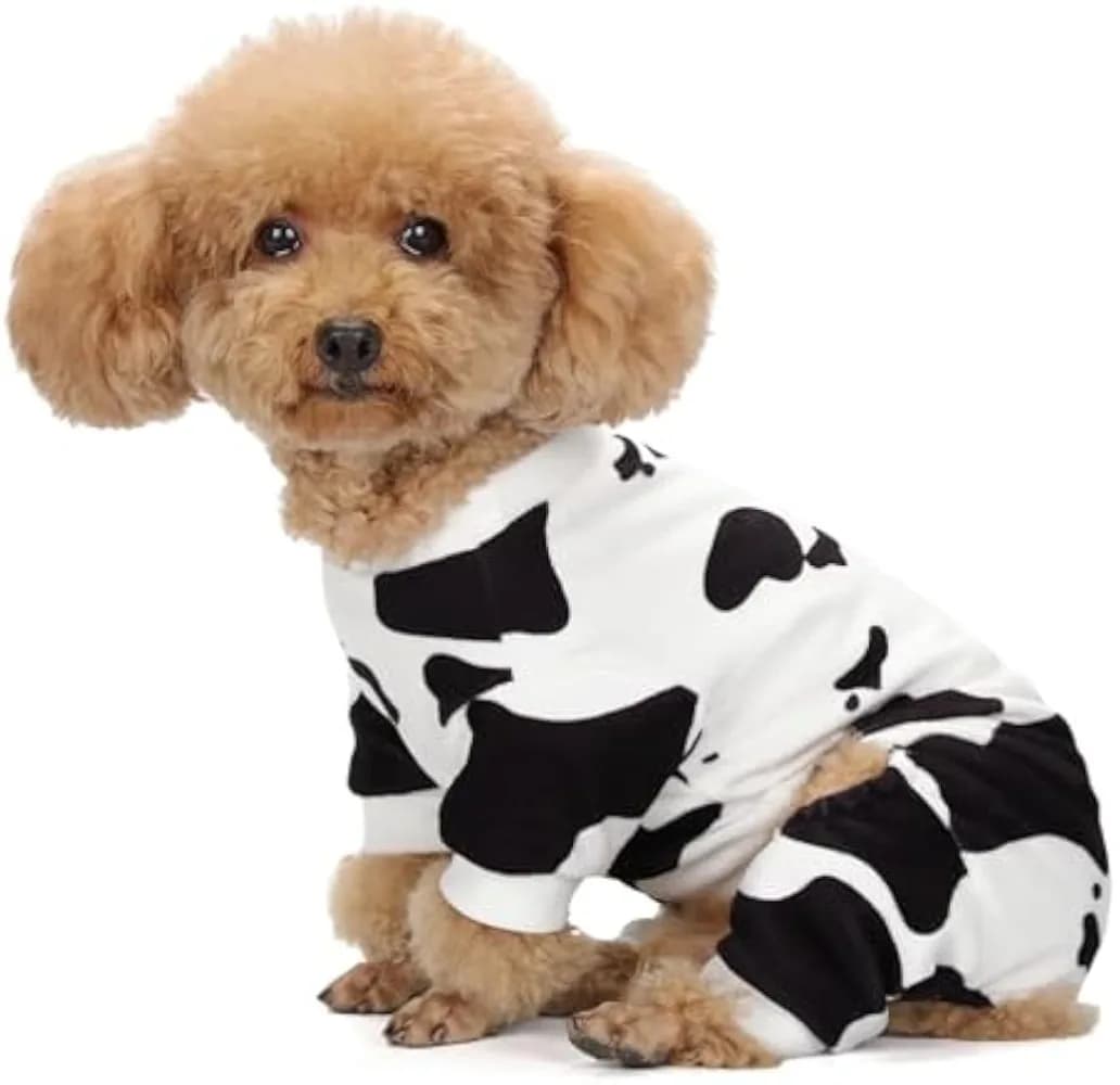 Cow Print Pet Pajamas – Soft, Cozy Four-Legged Outfit for Cats & Dogs of All Sizes