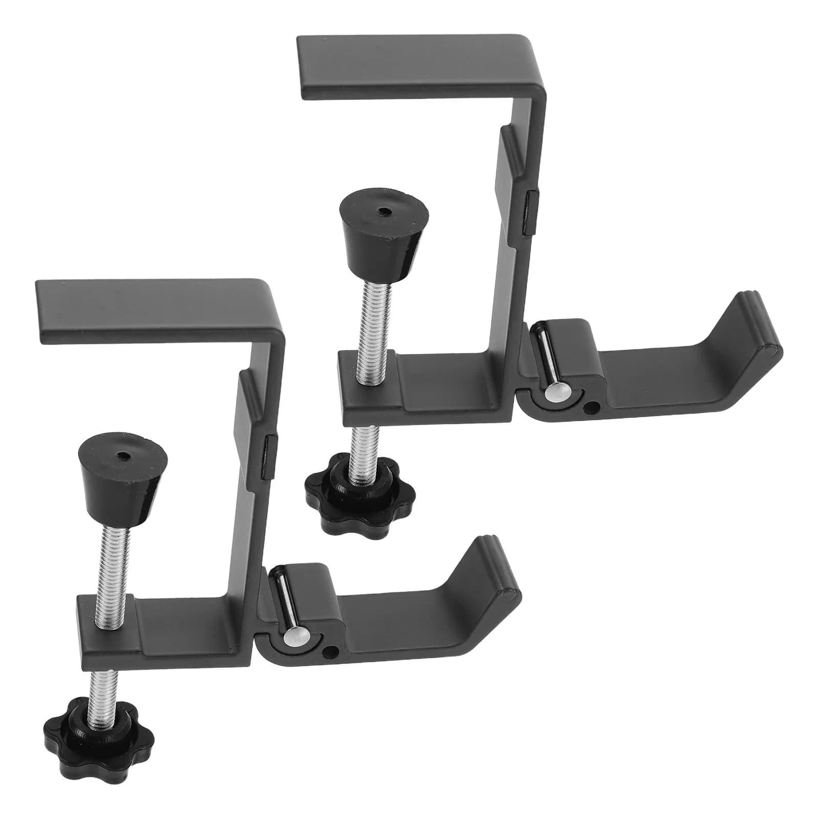 Adjustable desk headphone stand with clamp, space saving, for office, gaming and studio (2 pieces)