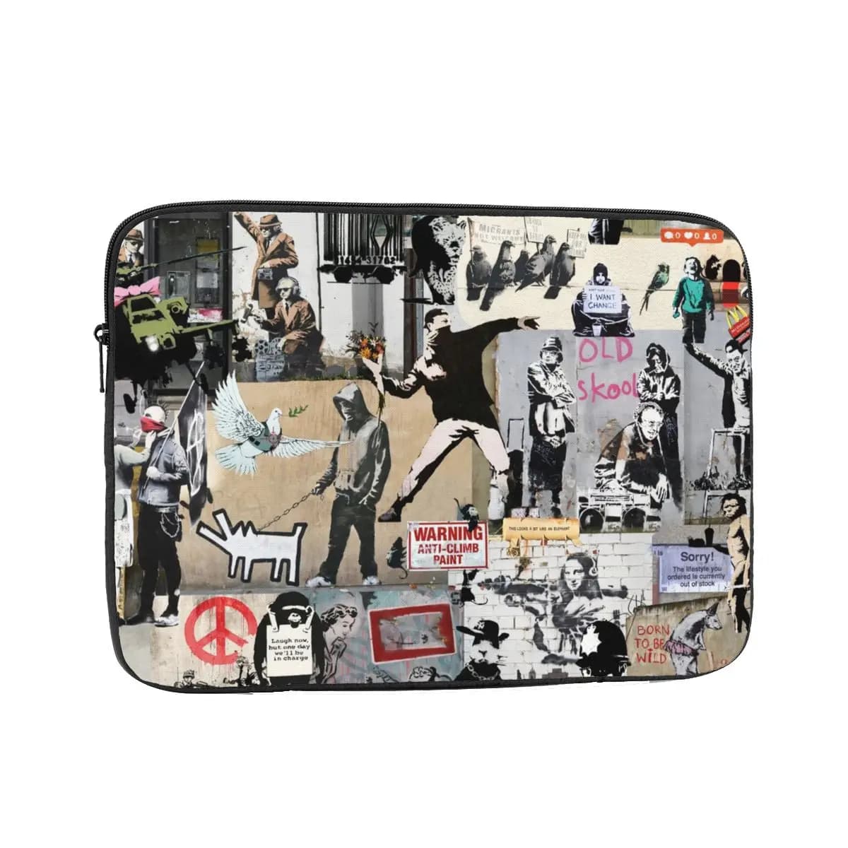 Custodia per notebook per laptop Custodia per computer Banksy Collage 12" 13" 15" 17" Custodia antiurto