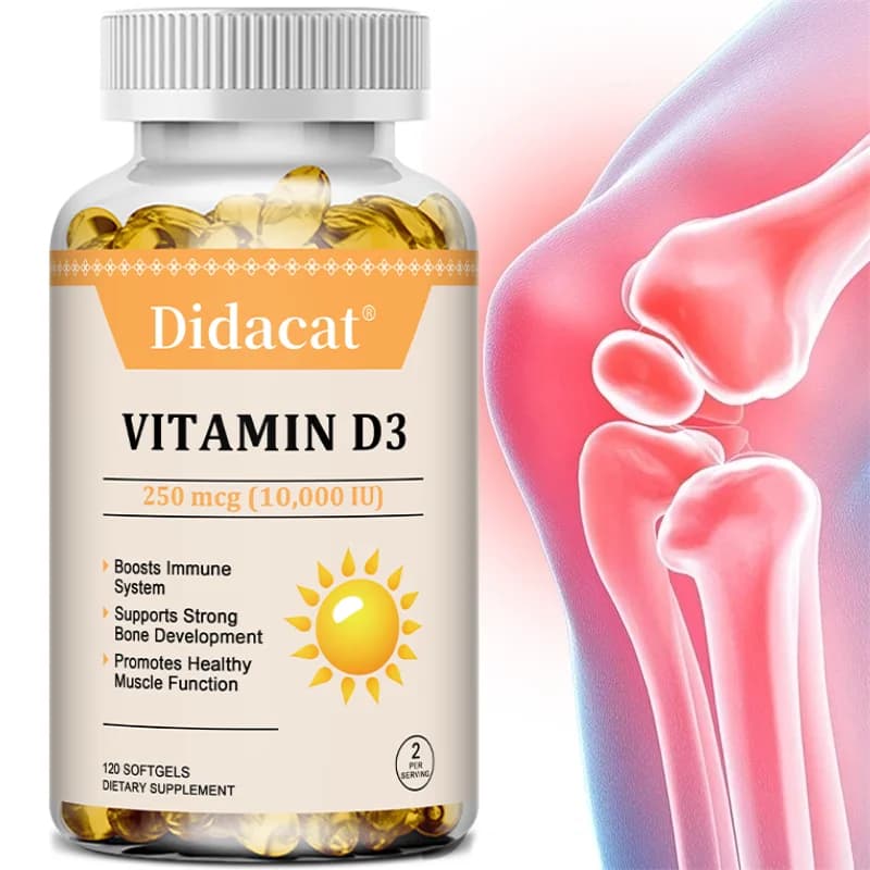 Vitamin D Capsules, High Power Vitamin D Supplement for Bones, Tooths, Muscles and Nutritional Support Daily Immunitario