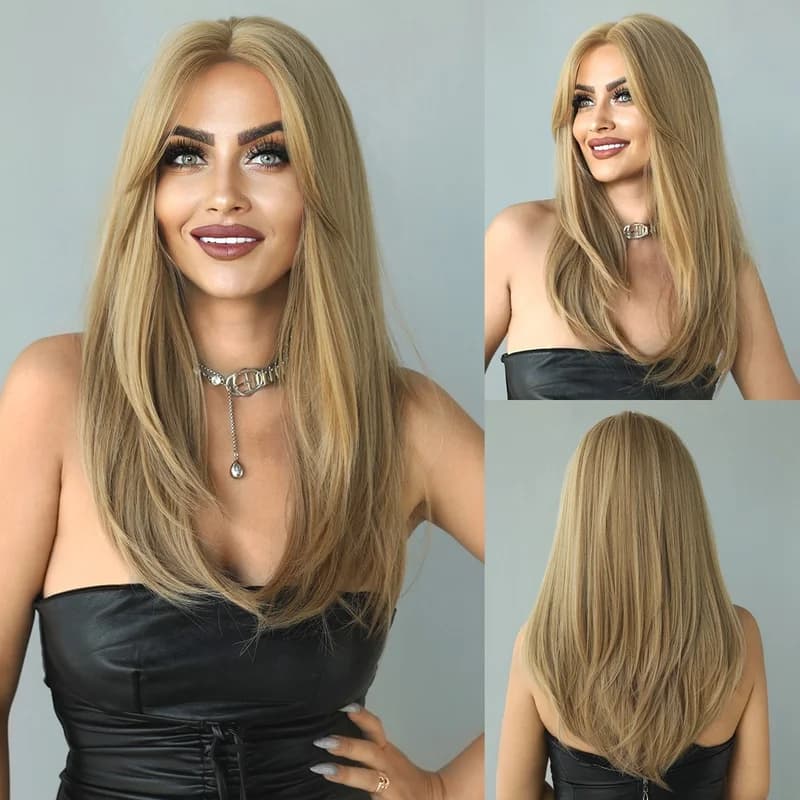 Golden Small Lace Wig Milk Tea Platinum Small Lace Wigs