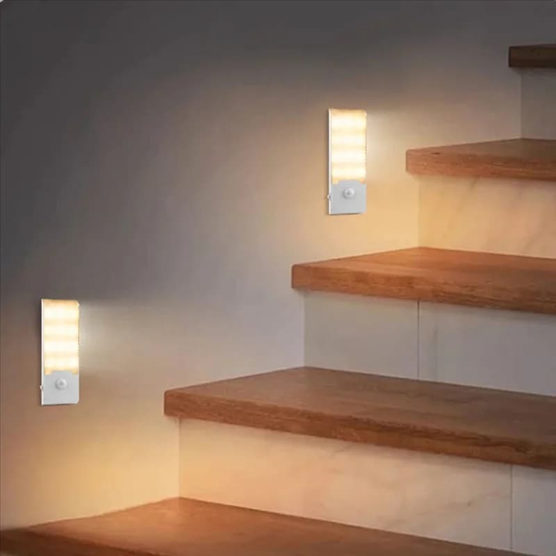 AB09-LED Luce notturna a induzione Sensore di movimento wireless Lampada da notte Lampada da parete a induzione del corpo umano Lampada da arredamento per armadio da camera da letto